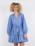 Debbie C Poplin Dress - Light Blue