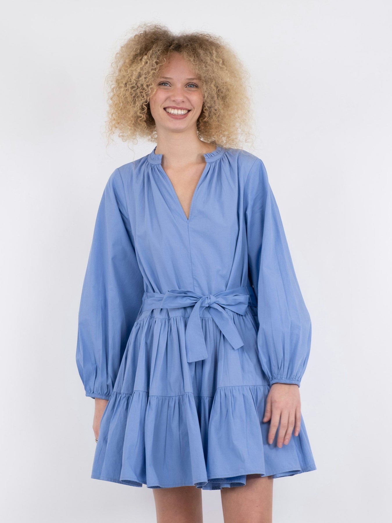Debbie C Poplin Dress - Light Blue