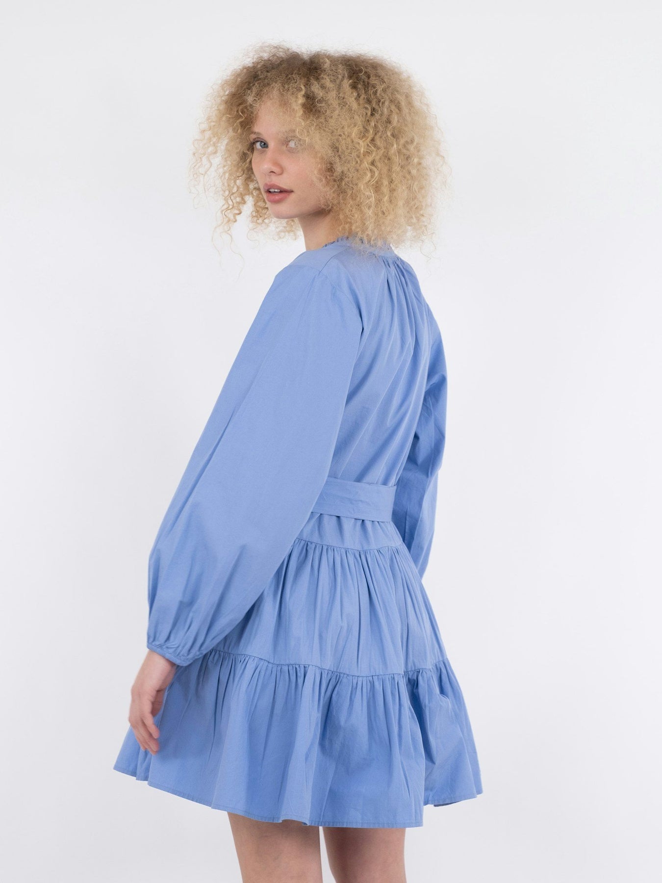 Debbie C Poplin Dress - Light Blue