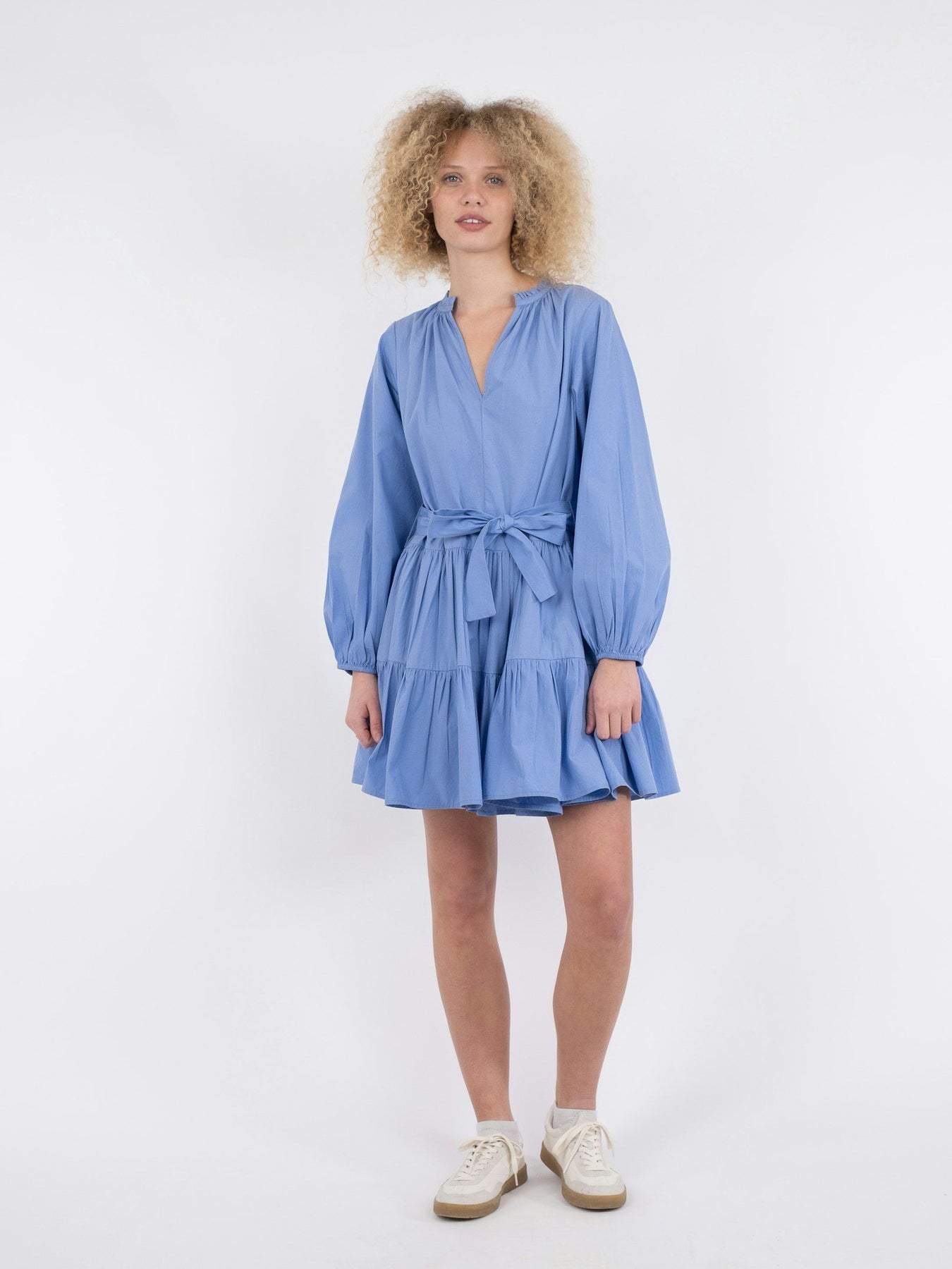 Debbie C Poplin Dress - Light Blue