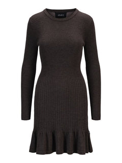 Oline Merino Dress - Dark Brown Melange