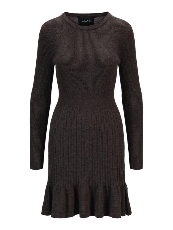 Oline Merino Dress - Dark Brown Melange