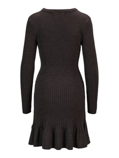 Oline Merino Dress - Dark Brown Melange