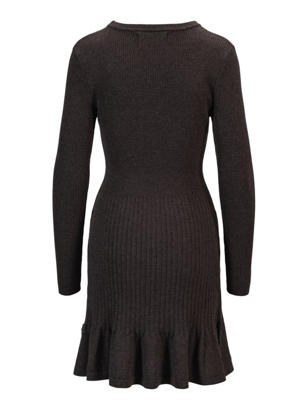 Oline Merino Dress - Dark Brown Melange