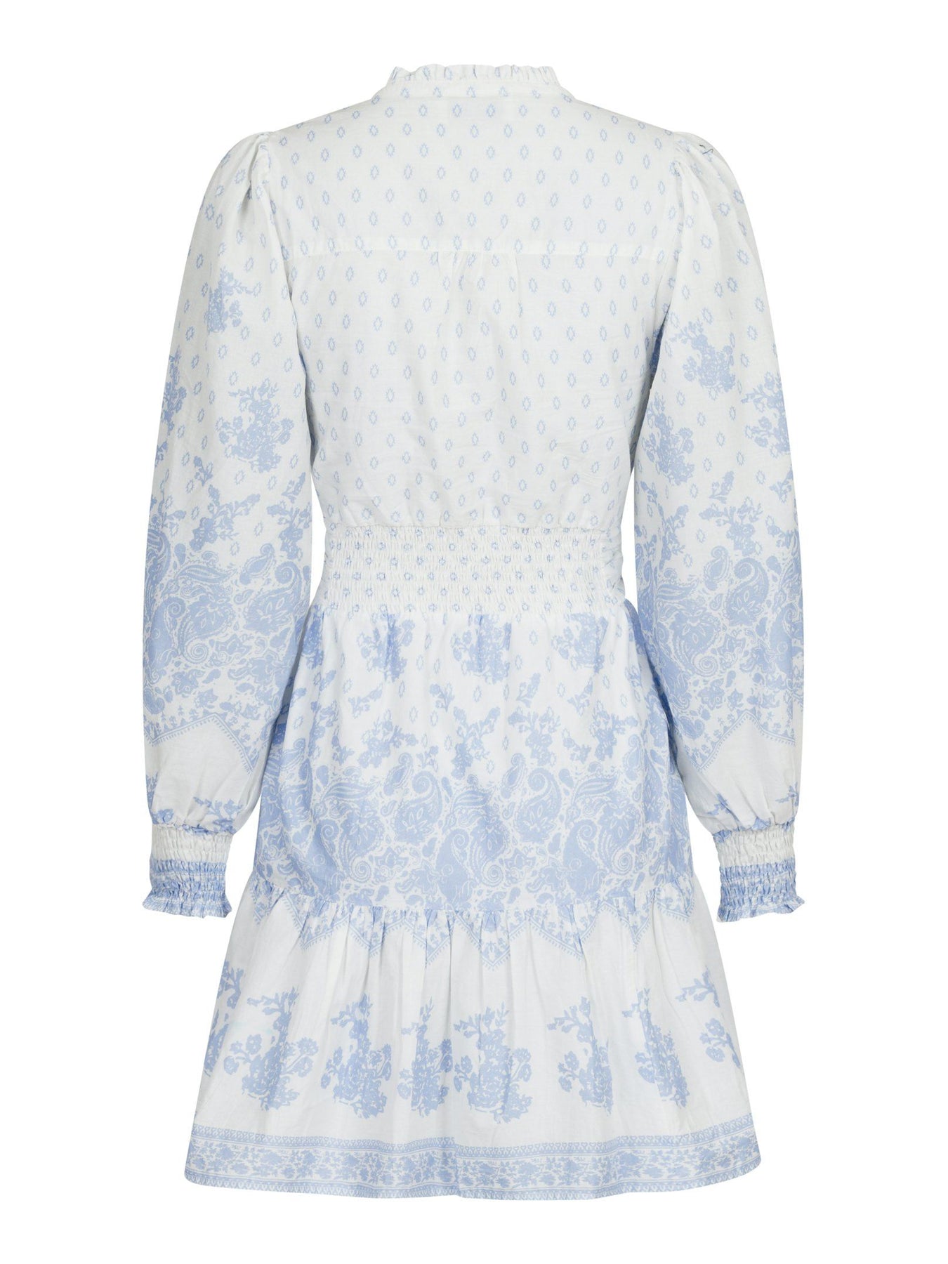 Malti Border Dress - White