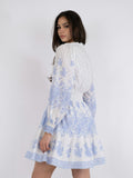 Malti Border Dress - White