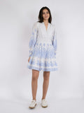 Malti Border Dress - White