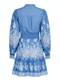 Malti Border Dress - Dusty Blue