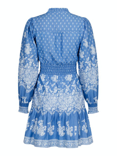 Malti Border Dress - Dusty Blue