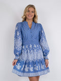 Malti Border Dress - Dusty Blue