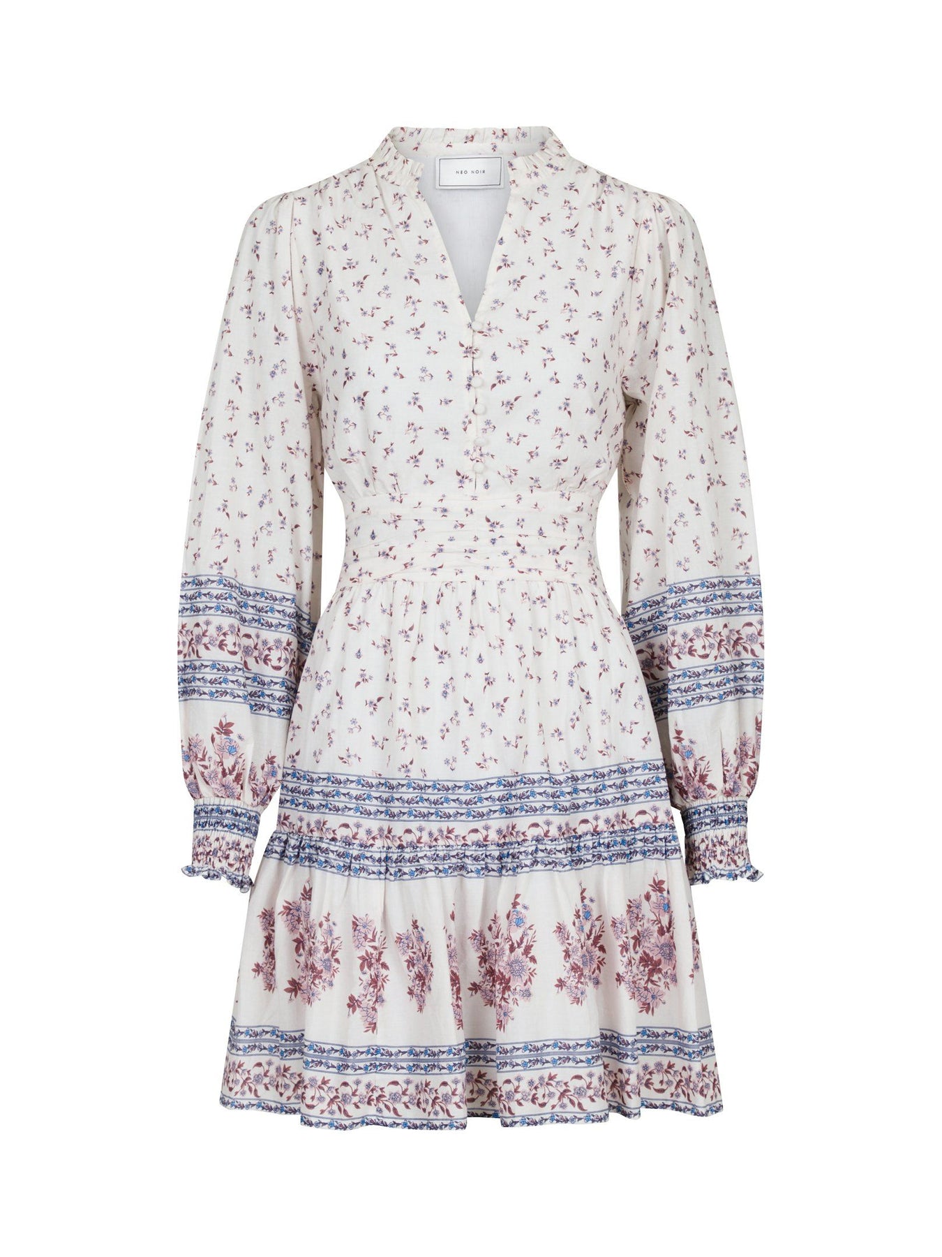 Malti Mini Border Dress - Ash Rose