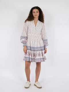 Malti Mini Border Dress - Ash Rose