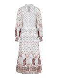 Anabel Floral Border Dress - Rose