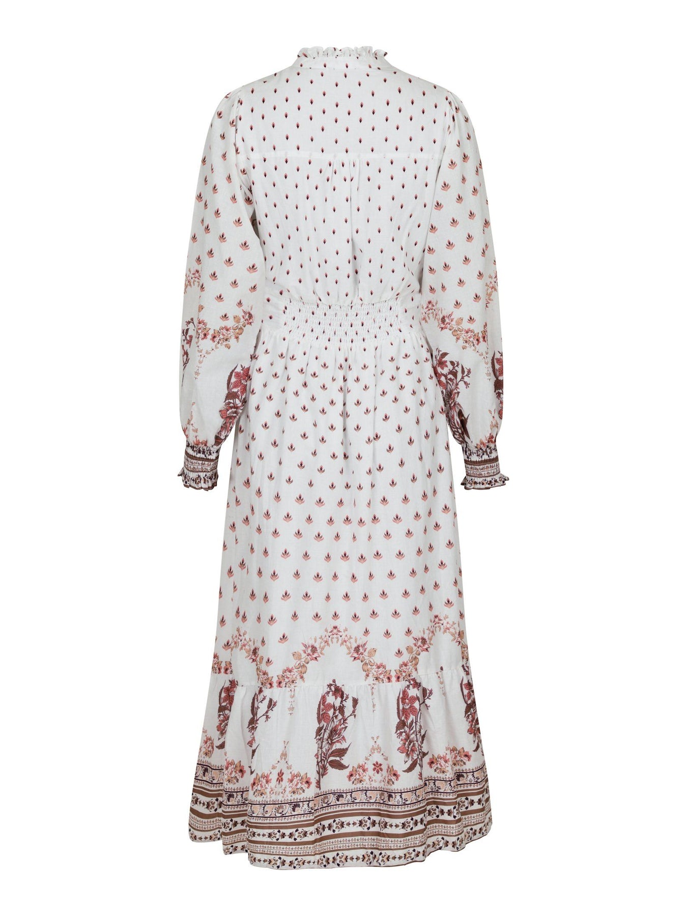Anabel Floral Border Dress - Rose