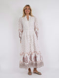 Anabel Floral Border Dress - Rose