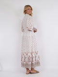 Anabel Floral Border Dress - Rose