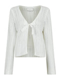 Bates Crochet Knit Cardigan - White