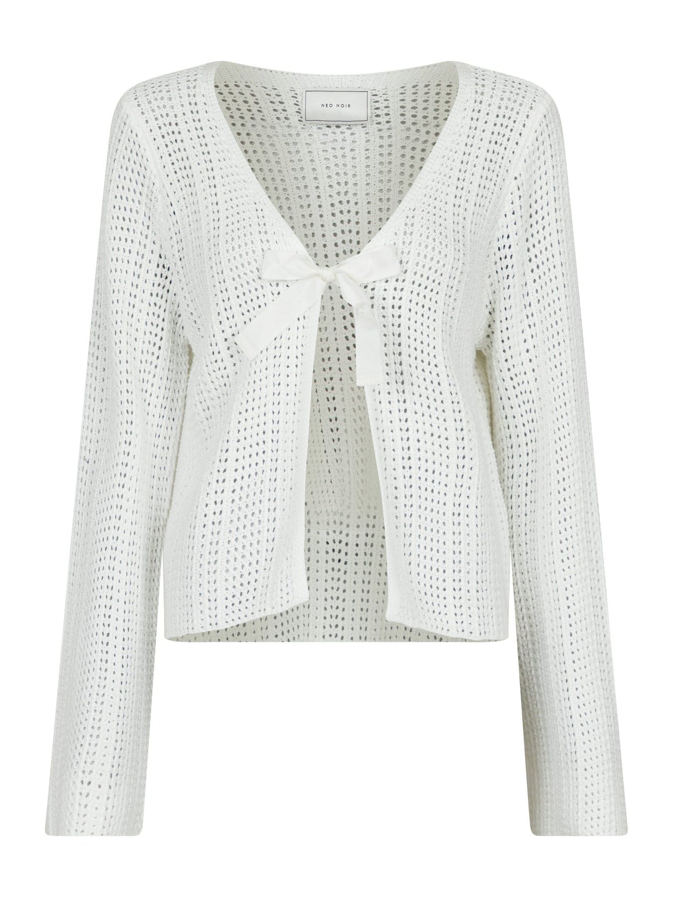 Bates Crochet Knit Cardigan - White