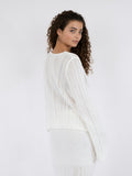 Bates Crochet Knit Cardigan - White