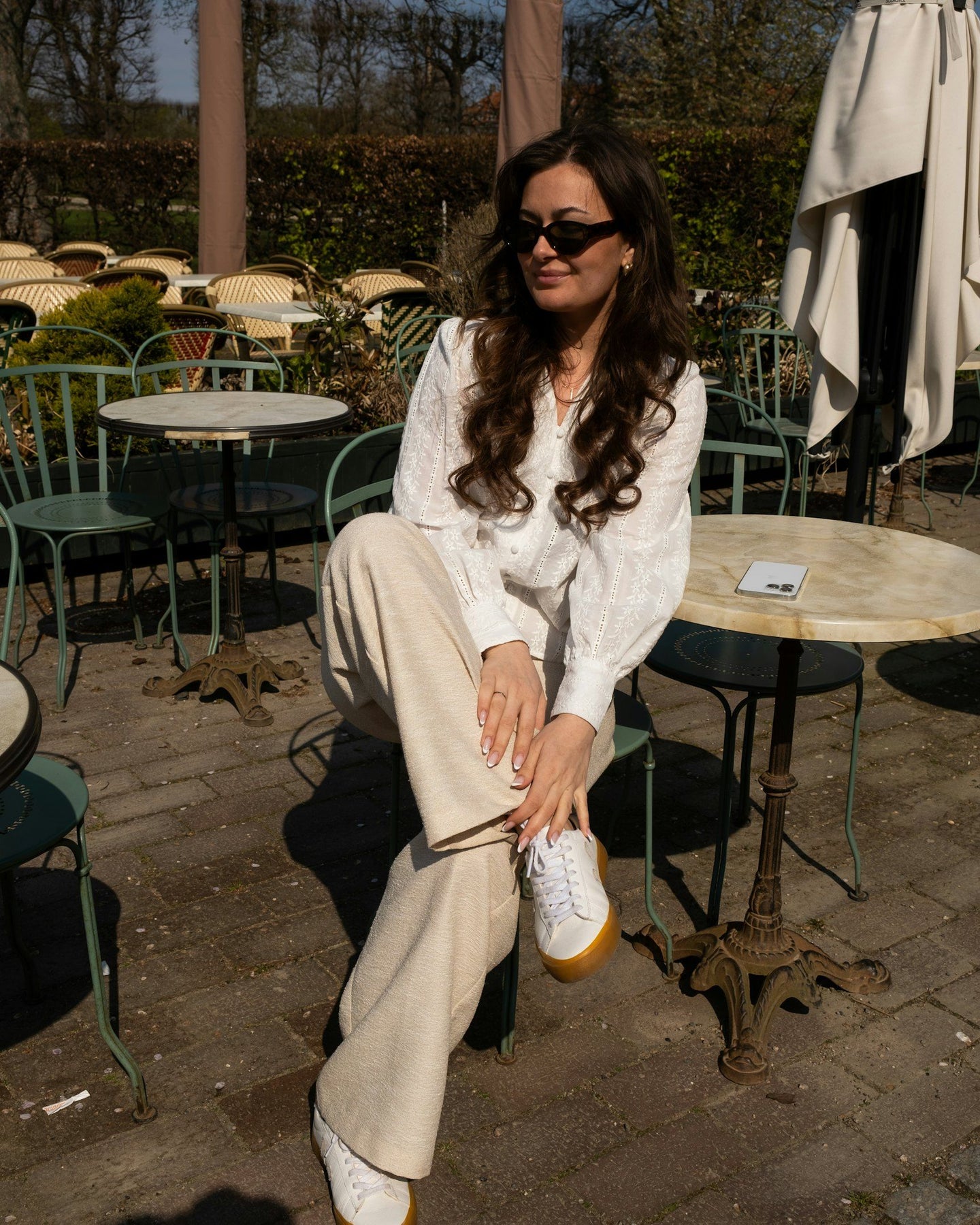 Massima Embroidery Blouse - White