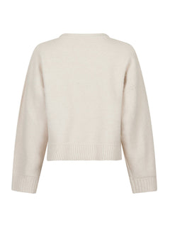 Detri Solid Knit Blouse - Ivory