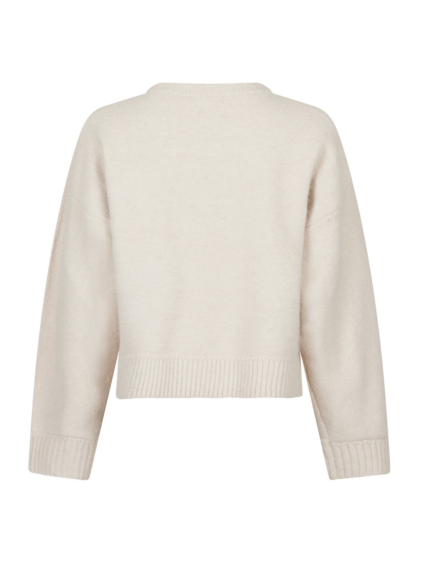 Detri Solid Knit Blouse - Ivory