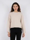 Detri Solid Knit Blouse - Ivory