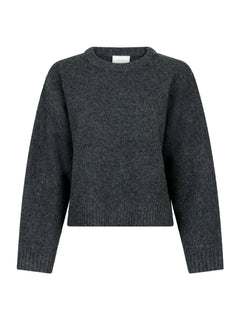 Detri Solid Knit Blouse - Antracit