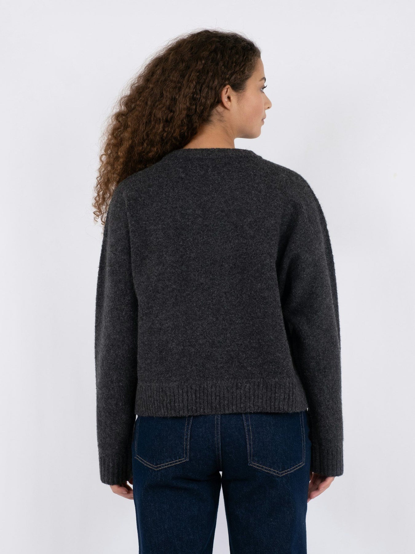 Detri Solid Knit Blouse - Antracit