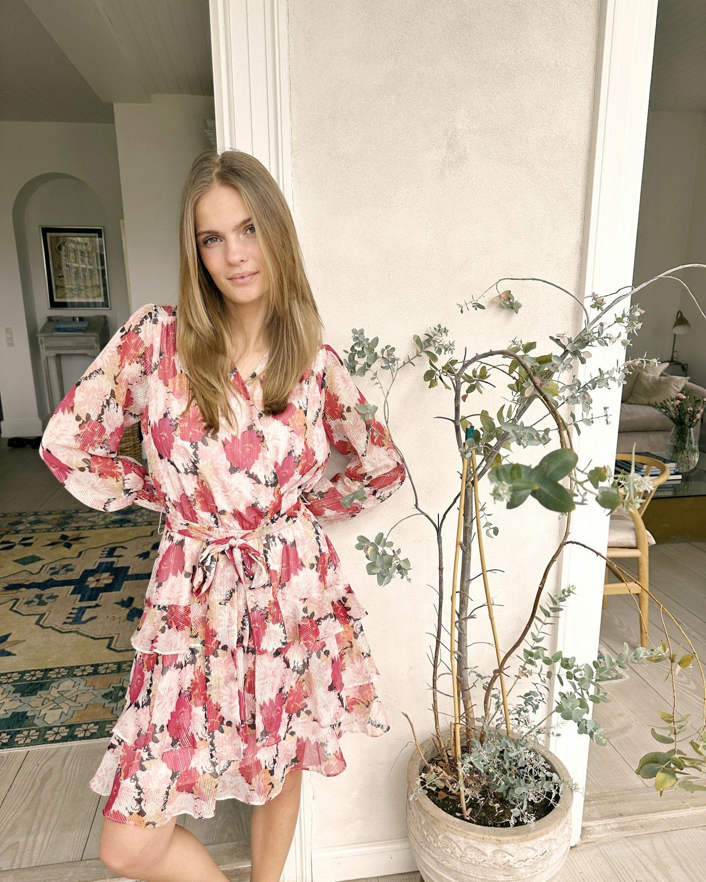 Dennie Maxi Flower Dress - Pink