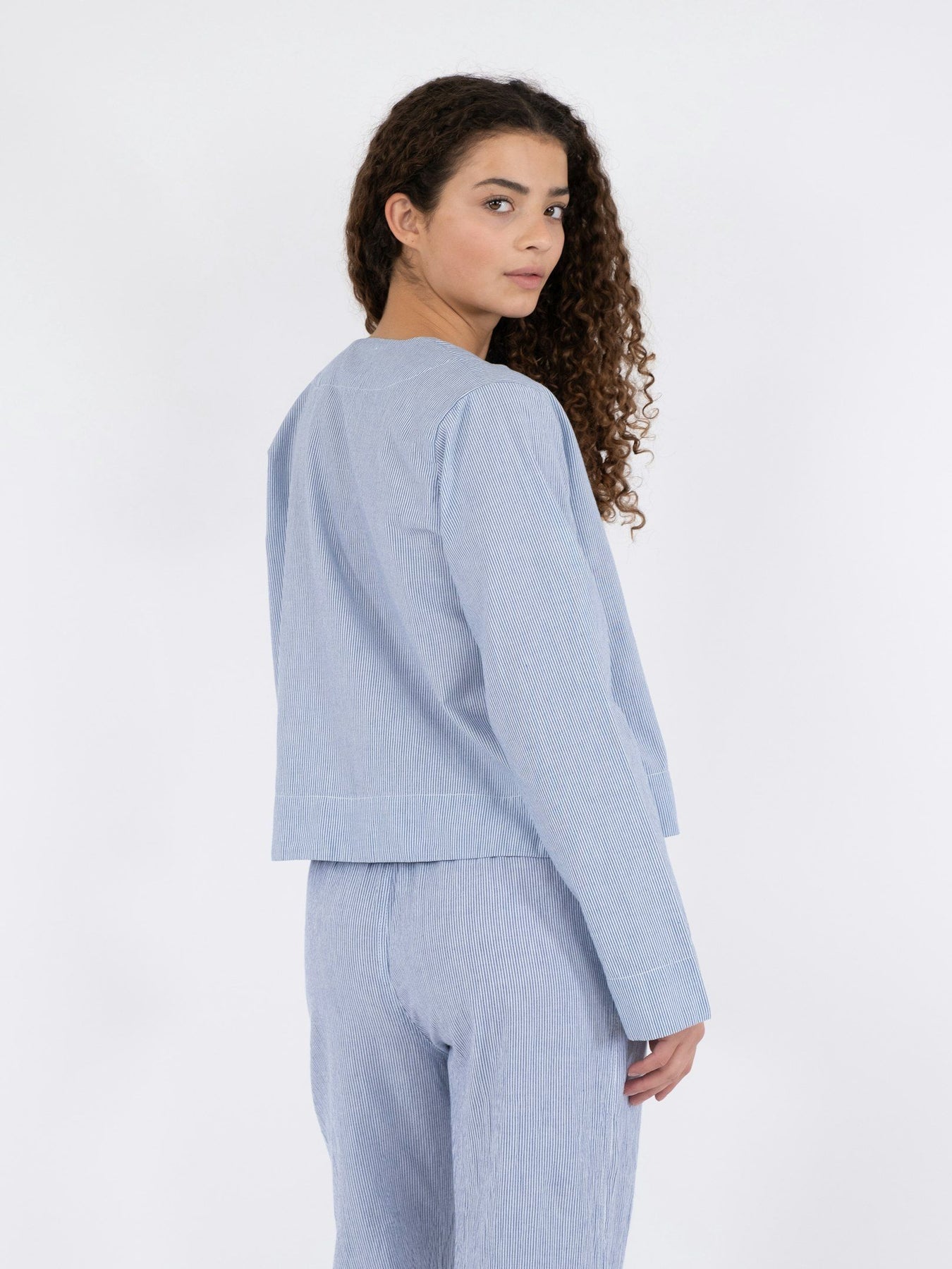 Dona Mini Stripe Blouse - Blue