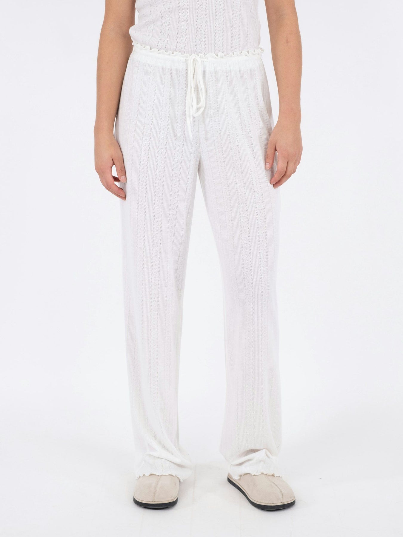 Serafina Pointelle Pants - White