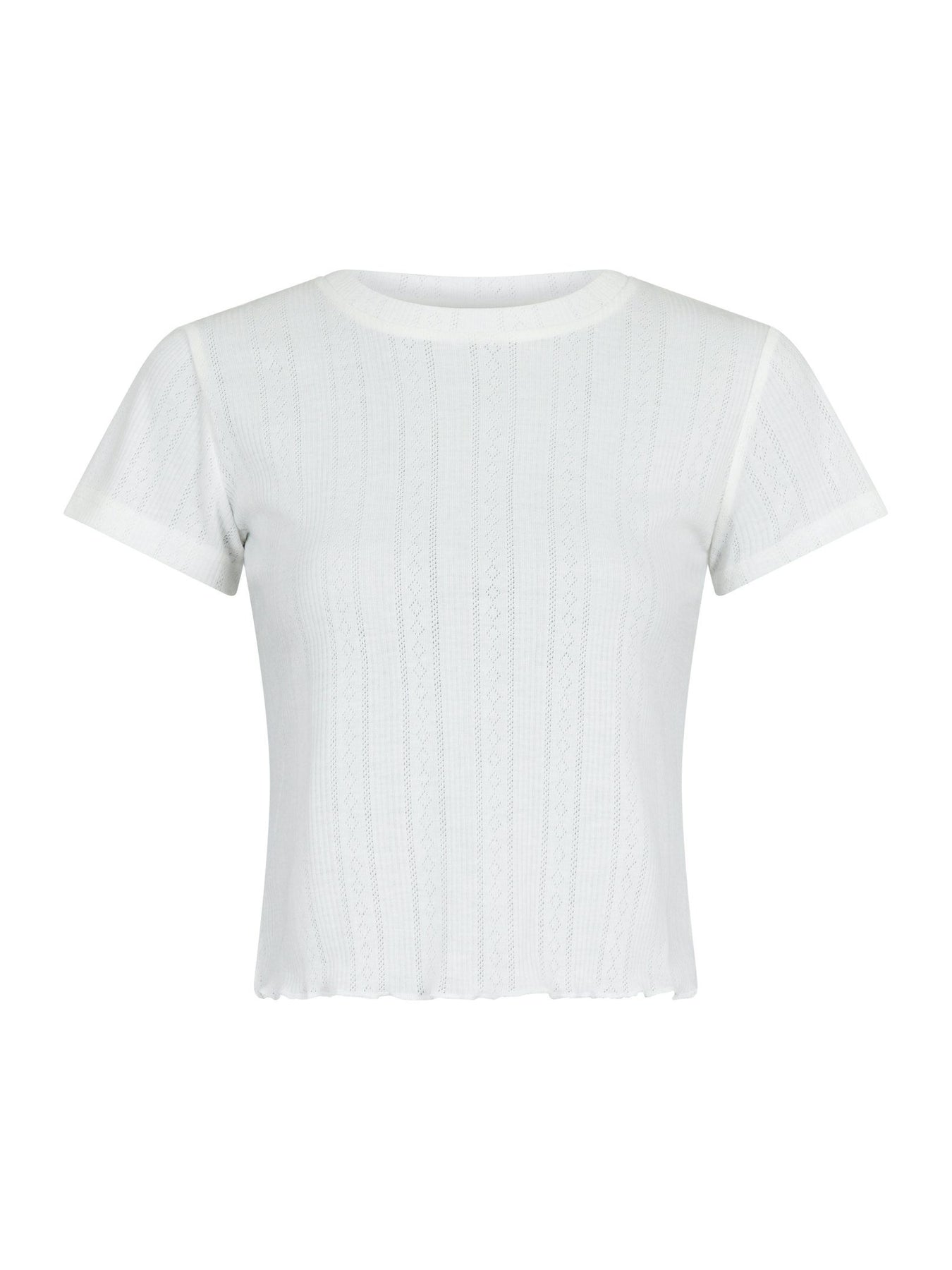 Lonnie Pointelle Top - White
