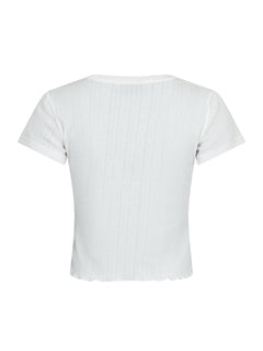 Lonnie Pointelle Top - White