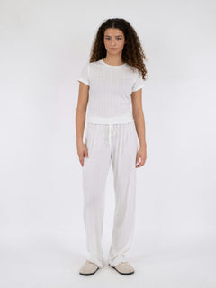 Lonnie Pointelle Top - White