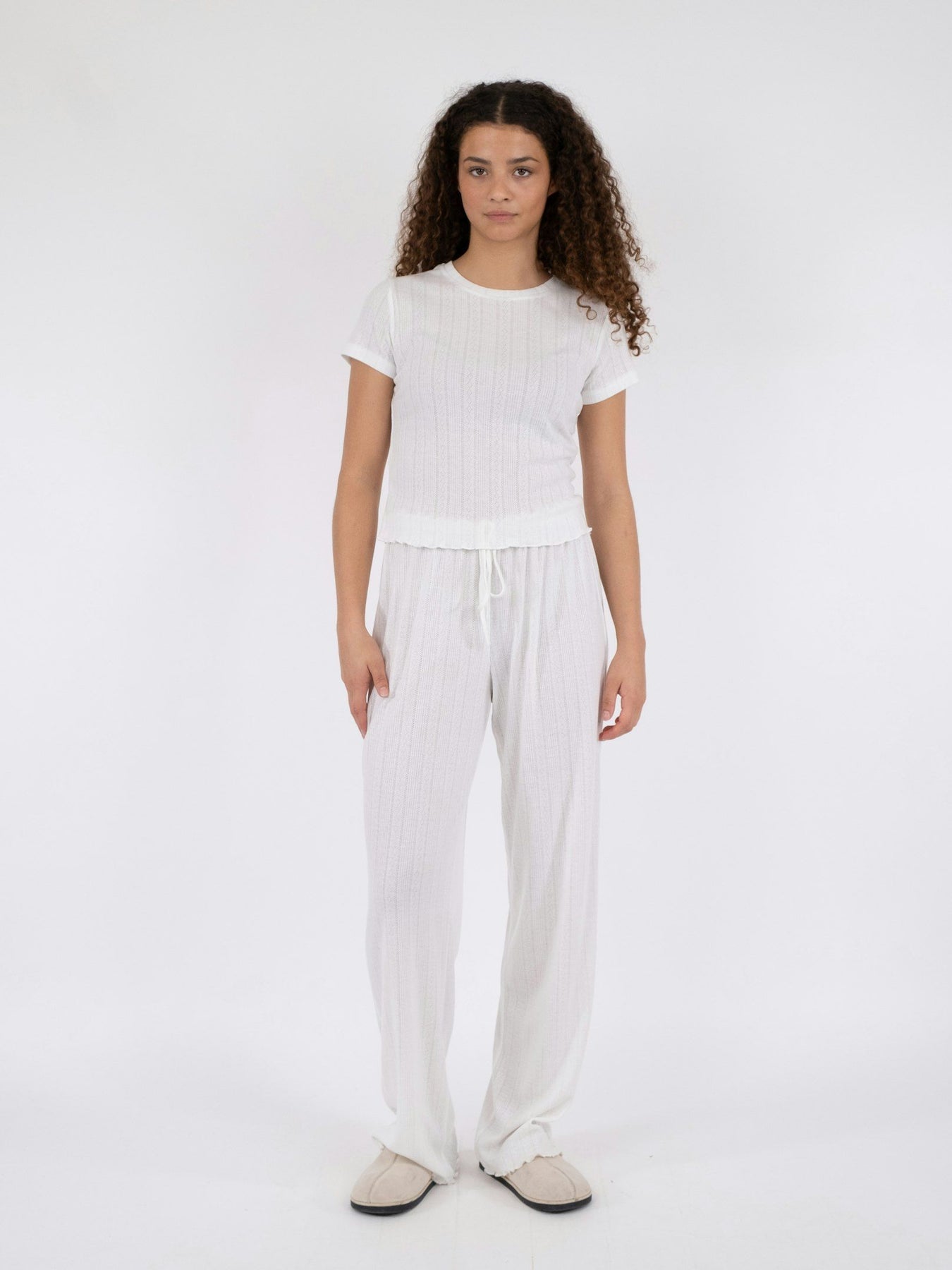 Lonnie Pointelle Top - White