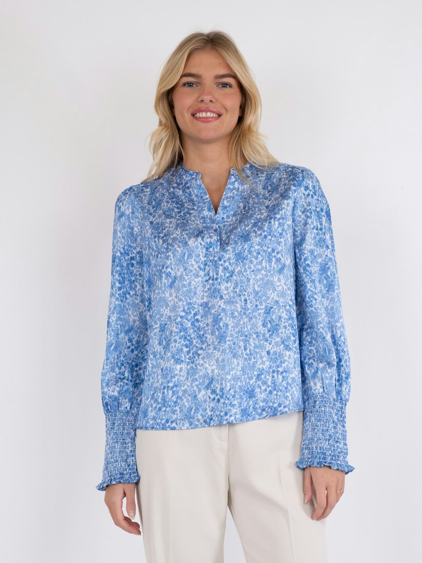 Landa Blooming Dot Blouse - Blue