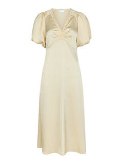 Illana Heavy Sateen Dress - Light Yellow