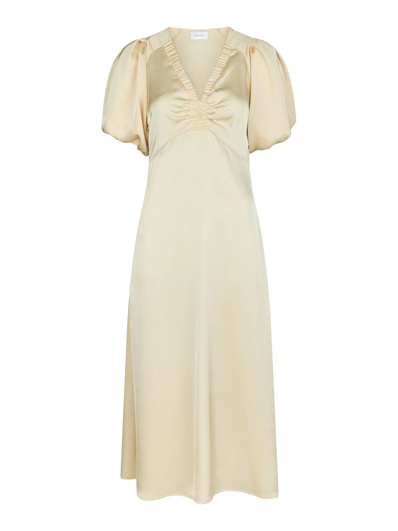 Illana Heavy Sateen Dress - Ljusgul