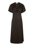 Illana Heavy Sateen Dress - Mörkbrun