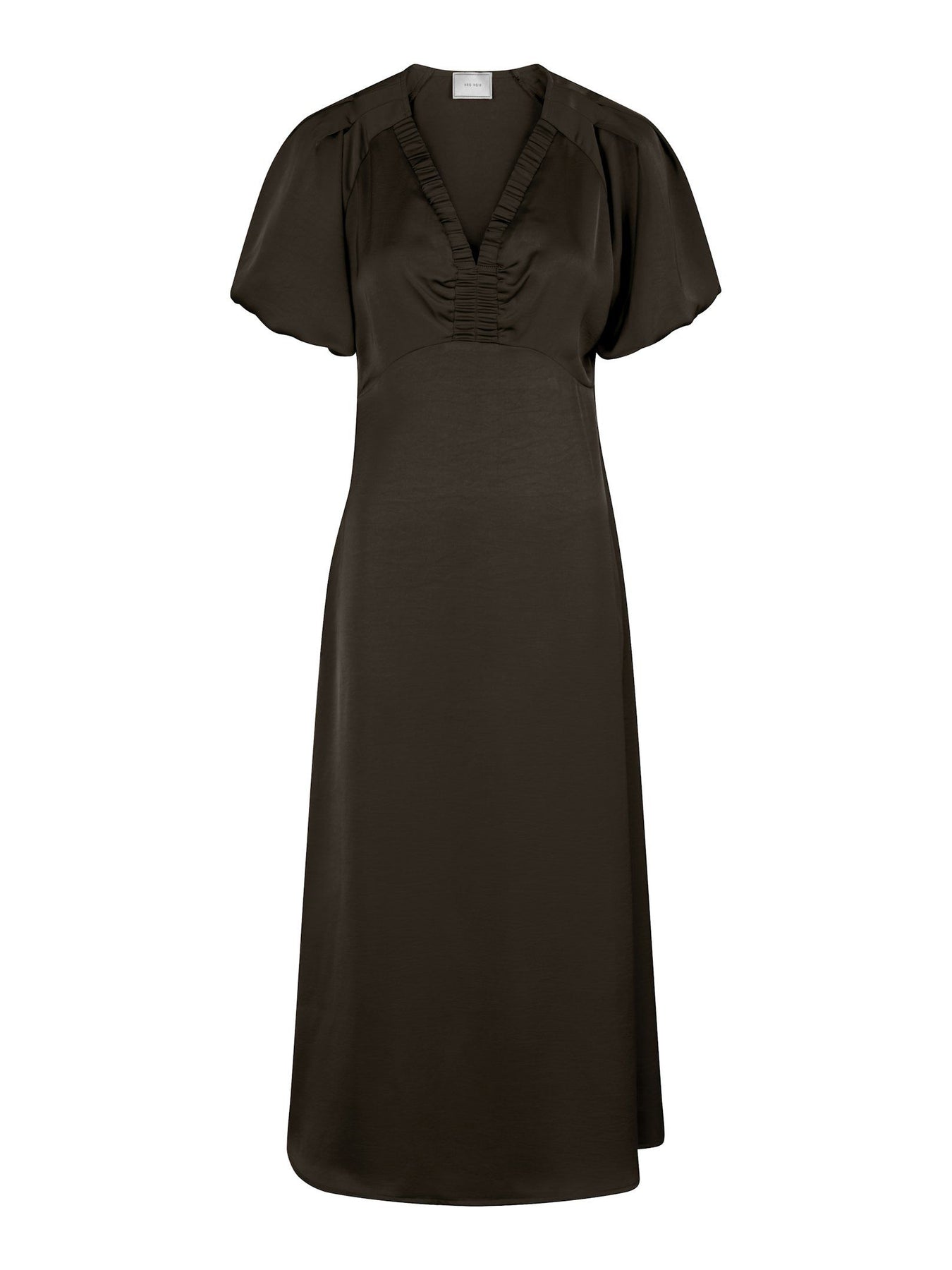 Illana Heavy Sateen Dress - Mörkbrun