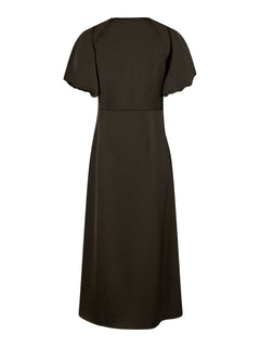 Illana Heavy Sateen Dress - Dark Brown