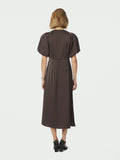 Illana Heavy Sateen Dress - Mörkbrun
