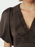 Illana Heavy Sateen Dress - Mörkbrun