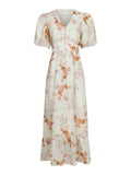 Rilana Airy Floral Dress - Creme