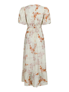 Rilana Airy Floral Dress - Creme