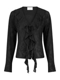 Anika Burnout Blouse - Black