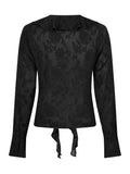 Anika Burnout Blouse - Black