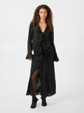 Anika Burnout Blouse - Black