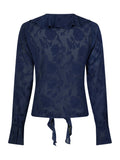 Anika Burnout Blouse - Navy